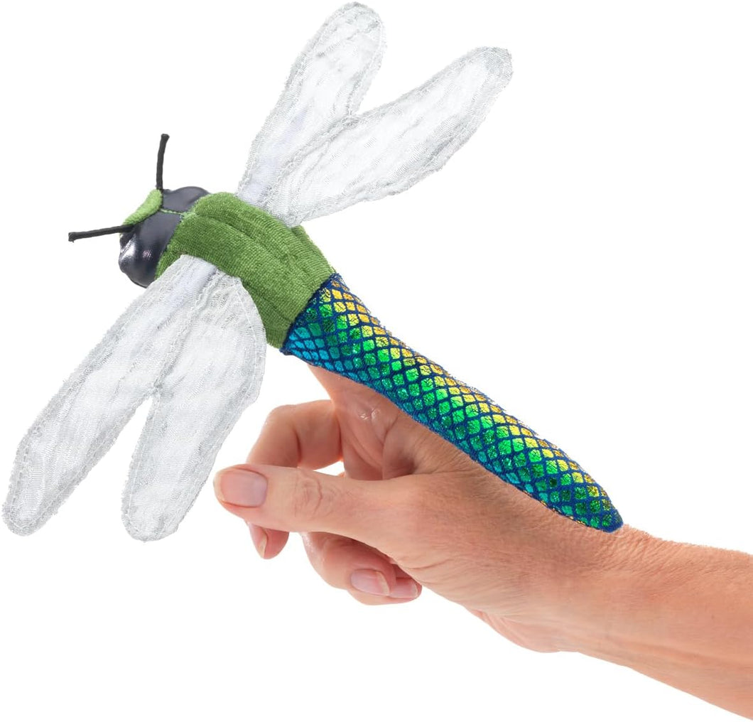 Mini Dragonfly Folkmanis Puppet, Green, Blue, White
