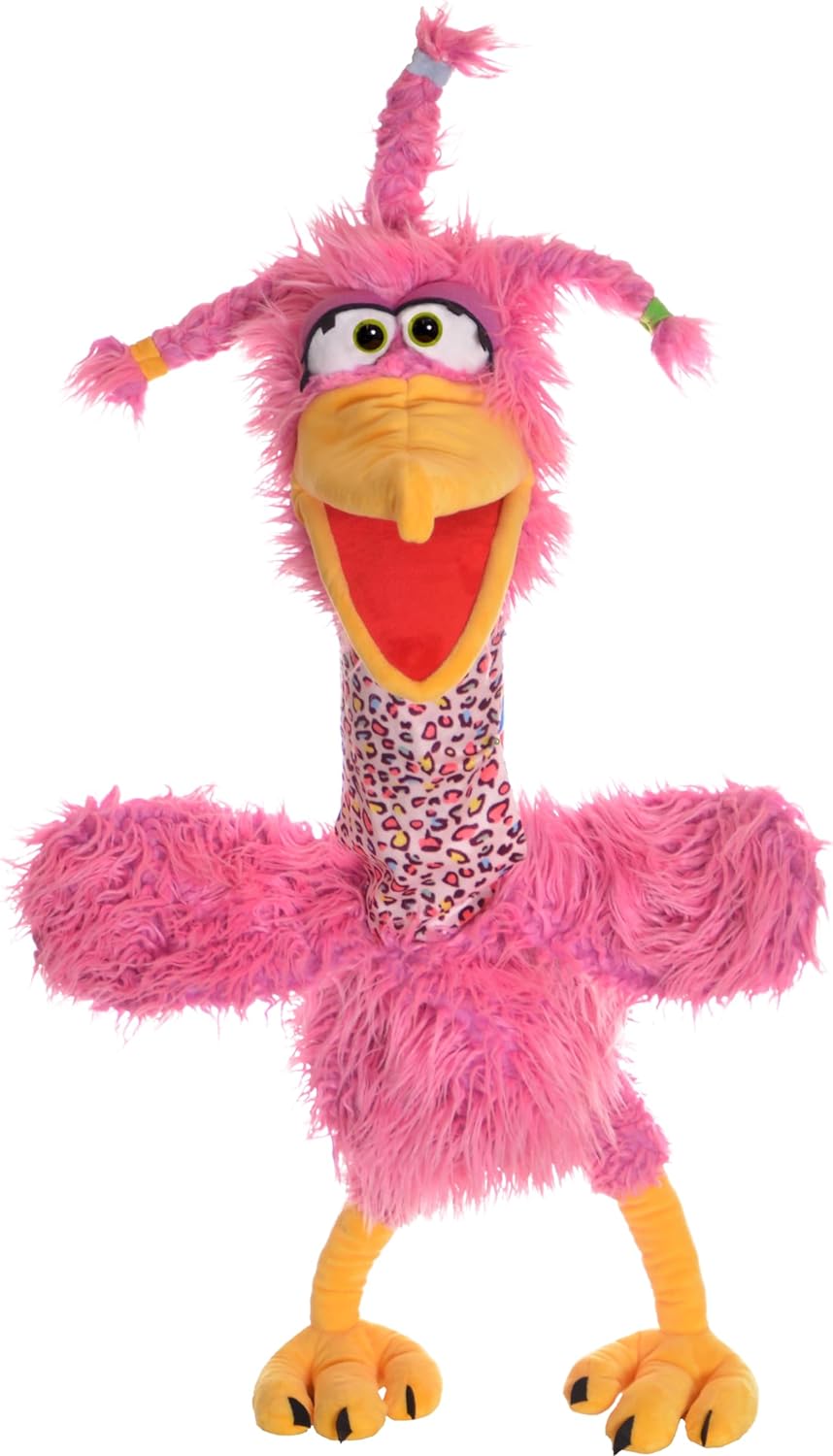 Living Puppets - Dizzy The Big Pink Bird, 26-Inch Plush Hand