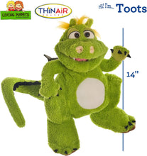 Load image into Gallery viewer, Living Puppets Toots 14-Inch Big Green Dragon Hand Puppet