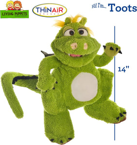 Living Puppets Toots 14-Inch Big Green Dragon Hand Puppet