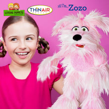 Load image into Gallery viewer, Living Puppets Zozo 20-Inch Plush Pink Dog Puppy Hand Puppet