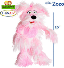 Load image into Gallery viewer, Living Puppets Zozo 20-Inch Plush Pink Dog Puppy Hand Puppet