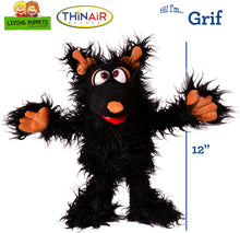 Load image into Gallery viewer, Living Puppets Grif 12-Inch Plush Black Dog Hand Puppet