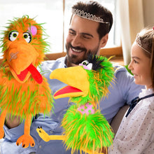Load image into Gallery viewer, Living Puppets Purdey  18" Orange-Green Bird Plush Hand Puppet