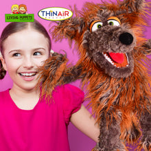 Load image into Gallery viewer, Living Puppets Harvey 20-Inch Plush Big Brown Dog Hand Puppet