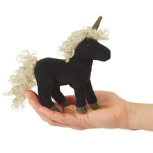 Load image into Gallery viewer, Mini Unicorn, Black Folkmanis Puppet