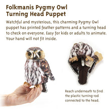 Load image into Gallery viewer, Owl, Pygmy Folkmanis Puppet