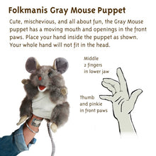 Load image into Gallery viewer, Mouse, Gray Folkmanis Puppet