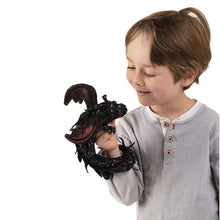 Load image into Gallery viewer, Midnight Dragon, Wristlet Folkmanis Puppet