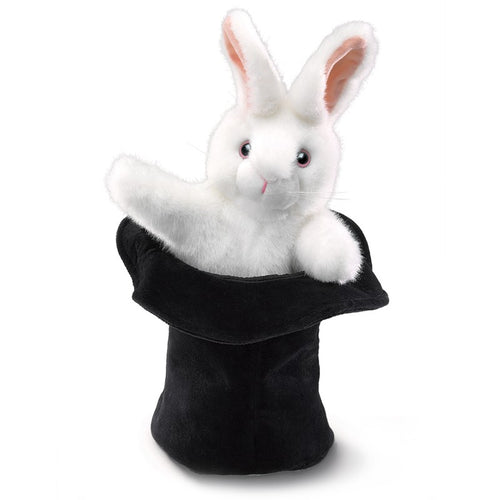 Rabbit in Hat Folkmanis Puppet