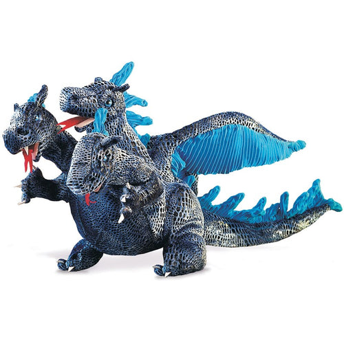 Dragon, Three-Headed - Blue Folkmanis Puppet