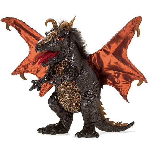 Dragon, Black Folkmanis Puppet