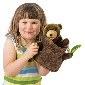 Bear In Tree Stump Folkmanis Puppet