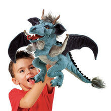 Load image into Gallery viewer, Dragon, Sky Folkmanis Puppet