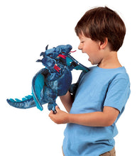 Load image into Gallery viewer, Dragon, Three-Headed - Blue Folkmanis Puppet